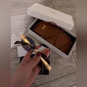 Celine Triomphe Gold Metal Sunglasses